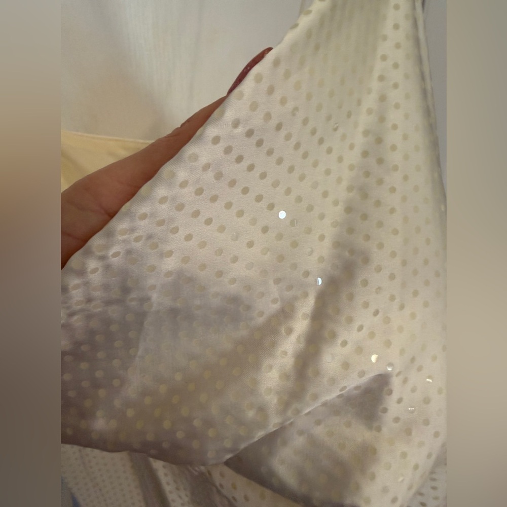 Zara Cream Satin Mini asymmetrical Dress - Picture 4 of 10
